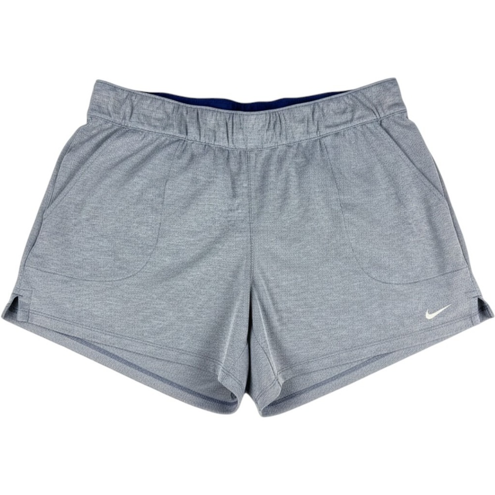 Nike Dri-FIT Training Shorts Pockets Blue Space Dye Large Women AO9873-438